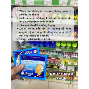 Miếng Dán Chống Say Tàu Xe Motion Sickness Patch Fobe Giảm nôn, chóng mặt, xôn sóng, hộp 10 miếng 77.000 VND 6 Miếng Dán Chống Say Tàu Xe Motion Sickness Patch Fobe Giảm nôn, chóng mặt, xôn sóng, hộp 10 miếng 77.000 VND 6