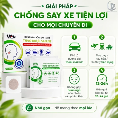 Miếng Dán Chống Say Tàu Xe Thảo Dược Safefit - Hộp 2 Miếng Giá 14.999 VNĐ