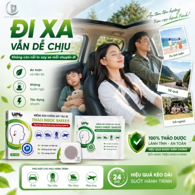 Miếng Dán Chống Say Tàu Xe Thảo Dược Safefit - Hộp 2 Miếng Giá 14.999 VNĐ