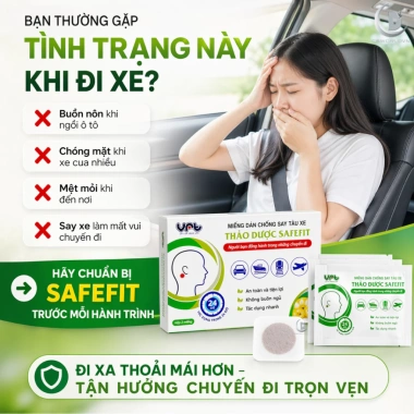 Miếng Dán Chống Say Tàu Xe Thảo Dược Safefit - Hộp 2 Miếng Giá 14.999 VNĐ