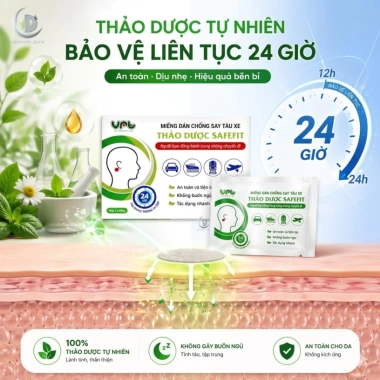 Miếng Dán Chống Say Tàu Xe Thảo Dược Safefit - Hộp 2 Miếng Giá 14.999 VNĐ