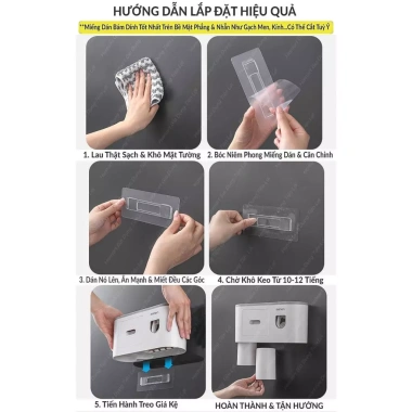 Miếng Dán Giá Đỡ Kệ Treo Sấy Tóc - Keo Siêu Dính Tường, Thay Thế Hộp Tẩy Trang, Dễ Lắp Đặt 6