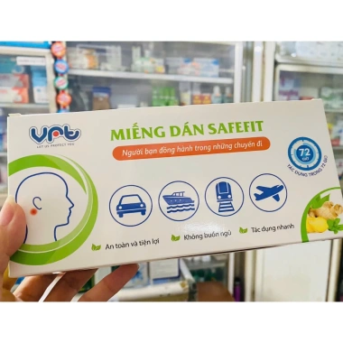 Miếng dán say tàu xe thảo dược SAFEFIT Hộp 2 miếng giảm giá 15.000đ giảm say nhanh an toàn 2