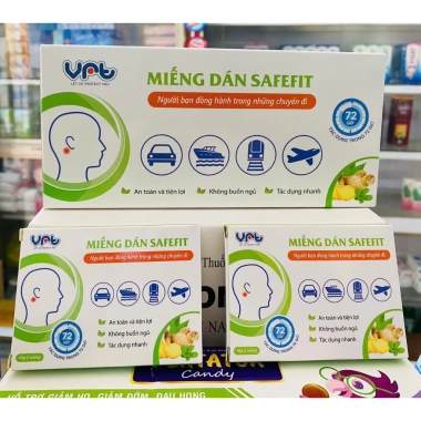 Miếng dán say tàu xe thảo dược SAFEFIT Hộp 2 miếng giảm giá 15.000đ giảm say nhanh an toàn 3