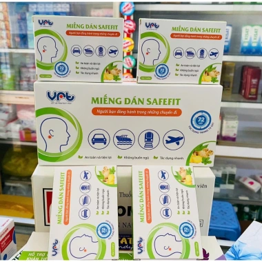 Miếng dán say tàu xe thảo dược SAFEFIT Hộp 2 miếng giảm giá 15.000đ giảm say nhanh an toàn 5