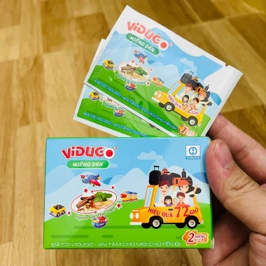Miếng dán say xe Vidugo - Chống say tàu, giảm nôn ói, chóng mặt, mệt mỏi khi đi xe, tàu hoả, máy bay - Giá chỉ 25.000₫