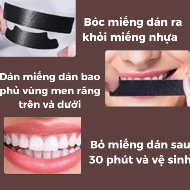 Miếng Dán Trắng Răng Than Tre SMILEKIT Charcoal Mint - Làm Trắng Nhanh, An Toàn Tại Nhà, Hộp 7 Túi 14 Miếng, 30.000 VND 9