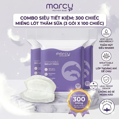Miếng Lót Thấm Sữa MARCY 100 miếng - Bảo vệ mẹ bầu & sau sinh, thấm nhanh, chỉ 86.500đ