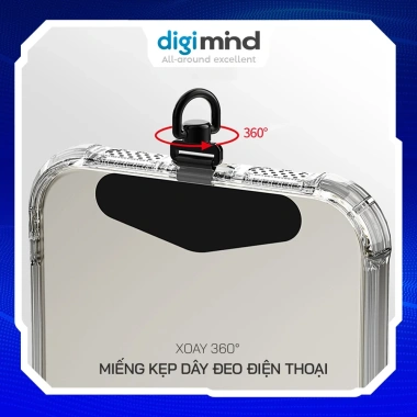 Miếng Tag Kẹp Dây Đeo Điện Thoại 360° Kim Loại Siêu Mỏng 0.2mm Gắn Sau Ôp Lưng, Phù Hợp Mọi Loại