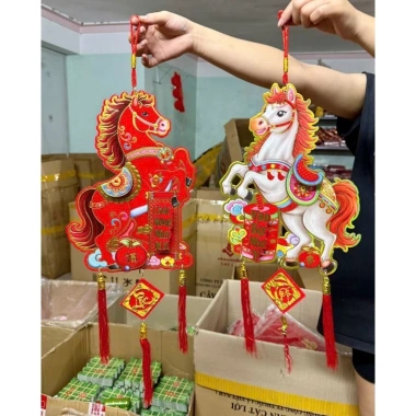 Miếng Treo Hình Ngựa Trang Trí Tết Bính Ngọ Độc Đáo Giá Ưu Đãi 58.500đ