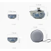 Mini bộ ấm chén trà men sứ cao cấp hoa văn, kèm túi đựng tiện lợi 8