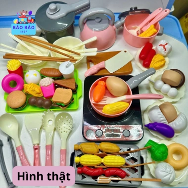 Mini Bộ Đồ Chơi Nhà Bếp 69 Chi Tiết, Bếp Pin Dùng Nước, Giá 149k Giảm Giá Đặc Biệt