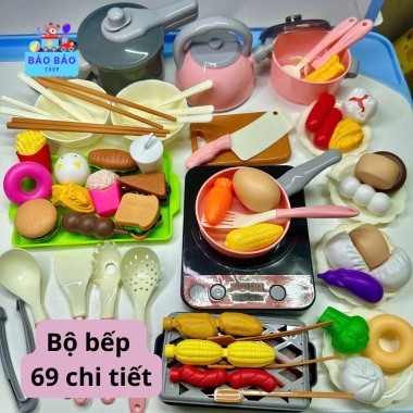 Mini Bộ Đồ Chơi Nhà Bếp 69 Chi Tiết, Bếp Pin Dùng Nước, Giá 149k Giảm Giá Đặc Biệt