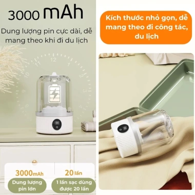 Mini máy giặt 3.000mAh sạc không dây, 2 chế độ bảo vệ vải, tiện du lịch 284.700₫