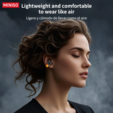 MINISO MS191 Tai nghe OWS Bluetooth 6.0 đèn LED giảm tiếng ồn micro HD không dây 3