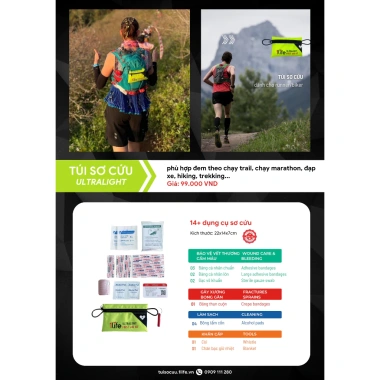 Minori Mekong Túi Sơ Cứu Trail Runner Siêu Gọn Nhẹ Ultralight Kit Chạy Đường Mòn