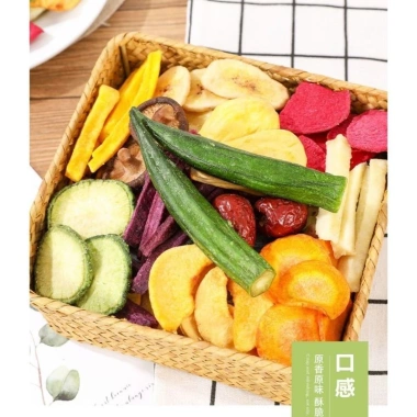 Mix 12 loại trái cây, rau củ sấy giòn - Đồ ăn vặt giàu chất xơ, nội địa Trung, giảm 21%
