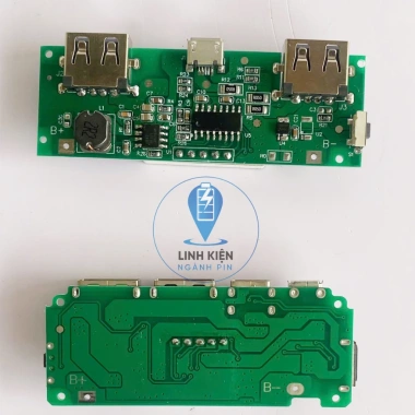 Mô-đun sạc pin lithium dự phòng 2 cổng USB 5V 2.4A/2A/1A có đèn LED Micro và Type-C giá 44.608 VND 2