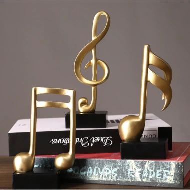 Mô hình 3 nốt nhạc, khoá sol mạ đồng - tượng đèn lọ hoa & tháp Eiffel trang trí Piano, giảm giá 59.000 VND