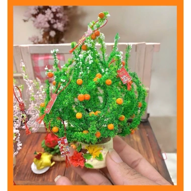 Mô Hình Cây Đào Hồng Phai Mini Đất Sét - Trang Trí Nhà, Búp Bê và Tiểu Cảnh Tết, Giá Ưu Đãi 230.000₫