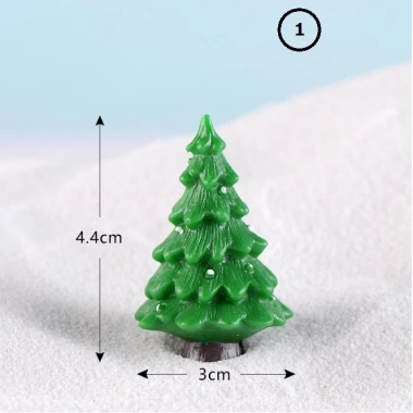 Mô hình cây thông Noel mini nhựa trang trí bonsai, móc chìa khóa DIY 9.000đ