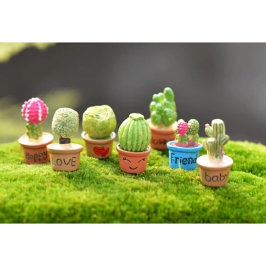 Mô hình chậu cây xương rồng 1.8x3.4cm - Trang trí tiểu cảnh, bonsai, móc khóa, DIY chỉ 6.000đ 3