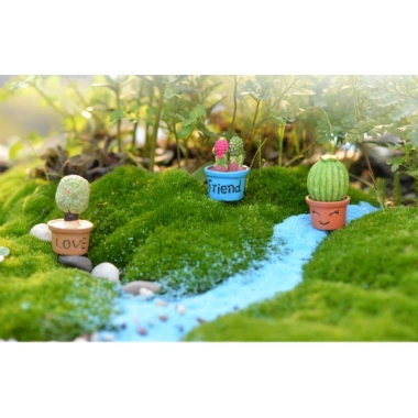 Mô hình chậu cây xương rồng 1.8x3.4cm - Trang trí tiểu cảnh, bonsai, móc khóa, DIY chỉ 6.000đ 6