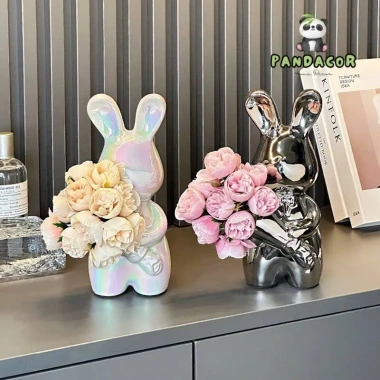 Mô Hình Decor Gốm Sứ Thỏ Ôm Hoa – Tượng Thạch Cao Trang Trí Nhà Cửa, Bàn Phòng Khách 183.425₫ (Giảm giá)