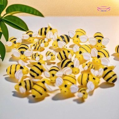 Mô hình ong vàng mini cute bằng nhựa - Trang trí tiểu cảnh, sân vườn, bể cá, chậu cây, tặng miếng dán