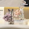 Mô hình thỏ cầm hoa gốm sứ sang trọng - Đồ decor nhà cửa, để bàn phòng khách, giảm giá 183k 3