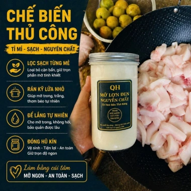 Mỡ Lợn Đen Nguyên Chất Mỡ Sạch Nấu Ăn Gia Đình Thơm Không Hôi Tặng Tóp Giòn 150.000đ