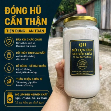 Mỡ Lợn Đen Nguyên Chất Mỡ Sạch Nấu Ăn Gia Đình Thơm Không Hôi Tặng Tóp Giòn 150.000đ