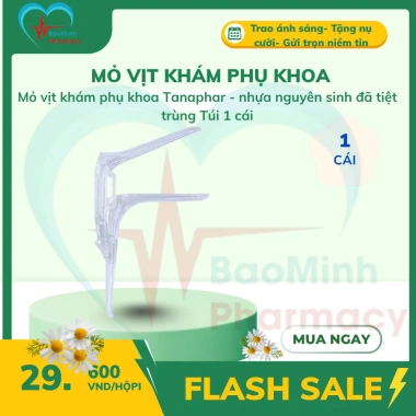 Mỏ vịt khám phụ khoa Tanaphar nhựa nguyên sinh tiệt trùng - Túi 1 cái 16.183₫