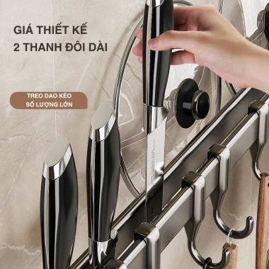 Móc dán tường Sanhe – Kệ bếp treo đồ nhôm, treo nắp nồi, thớt – Giá 76.440₫ 3 Móc dán tường Sanhe – Kệ bếp treo đồ nhôm, treo nắp nồi, thớt – Giá 76.440₫ 3