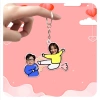Móc khóa cặp đôi in hình dễ thương, quà tặng yêu thương cho người yêu, bạn bè, gia đình, giá 15.647 VND 2
