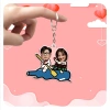 Móc khóa cặp đôi in hình dễ thương, quà tặng yêu thương cho người yêu, bạn bè, gia đình, giá 15.647 VND 7