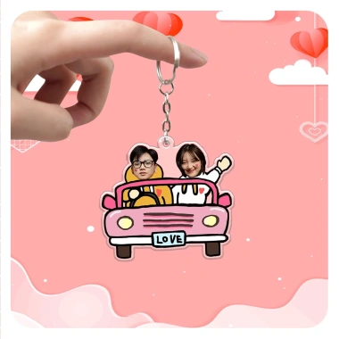 Móc khóa cặp đôi in hình dễ thương, quà tặng yêu thương cho người yêu, bạn bè, gia đình, giá 15.647 VND