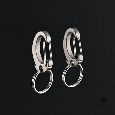 Móc khóa Carabiner titan hạng nặng tháo nhanh, bộ vòng chìa khóa và móc ba lô bền 7