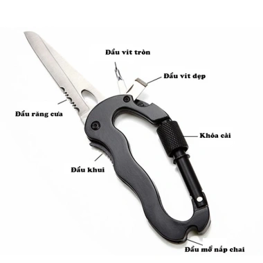 Móc Khóa Đa Năng 5in1 Sinh Tồn – Dao Gập Mini, Cưa, Tua Vít, Mở Nắp Chai cho Phượt và Cắm Trại – 59.000đ