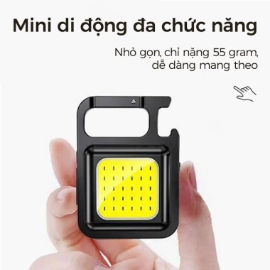 Móc Khóa Đèn Pin COB Mini Siêu Sáng 4 Chế Độ, Nam Châm Đa Năng, Sạc Nhanh Type-C - Giá 39.800₫