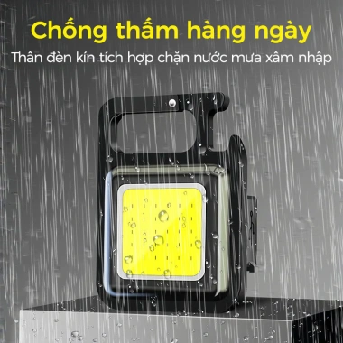 Móc Khóa Đèn Pin COB Mini Siêu Sáng 4 Chế Độ, Nam Châm Đa Năng, Sạc Nhanh Type-C - Giá 39.800₫