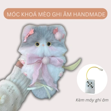 Móc Khóa Handmade Mèo Ghi Âm và Gấu Bông Ghi Lời - Quà Sinh Nhật Nữ, Bạn Gái