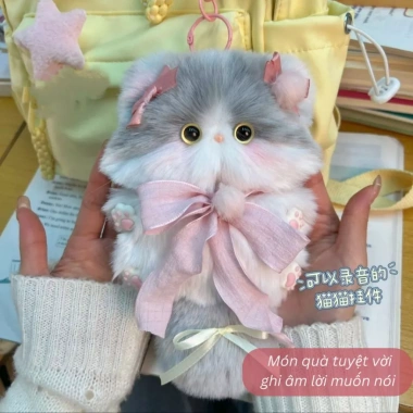 Móc Khóa Handmade Mèo Ghi Âm và Gấu Bông Ghi Lời - Quà Sinh Nhật Nữ, Bạn Gái