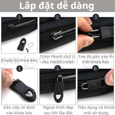 Móc Khóa Kéo Đa Năng Nhựa Tháo Rời 10 Cái - Thay Thế Quần Áo, Balo, Vali 11k 8