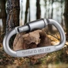 Móc khóa nhôm Carabiner chữ D - Ren vặn chốt, hợp kim cao cấp siêu cứng, bền, không mài mòn 5
