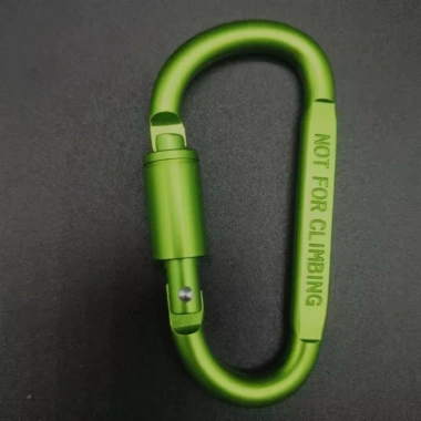Móc khóa nhôm Carabiner chữ D - Ren vặn chốt, hợp kim cao cấp siêu cứng, bền, không mài mòn 7