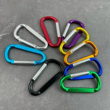 Móc Khóa Nhôm D Dẹp 6cm – Chiệu Tải Tốt, Nhôm Dày, Dùng Cho Ba Lô, Câu Cá, Lò Xo DIY Carabiner