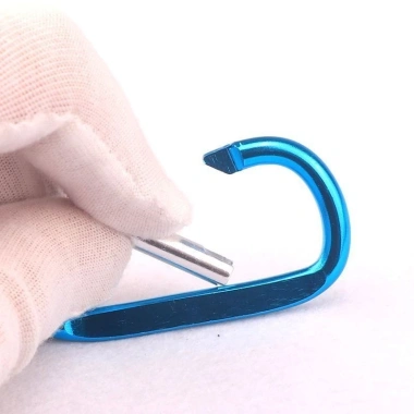 Móc Khóa Nhôm D Dẹp 6cm – Chiệu Tải Tốt, Nhôm Dày, Dùng Cho Ba Lô, Câu Cá, Lò Xo DIY Carabiner
