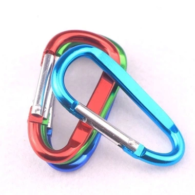 Móc Khóa Nhôm D Dẹp 6cm – Chiệu Tải Tốt, Nhôm Dày, Dùng Cho Ba Lô, Câu Cá, Lò Xo DIY Carabiner