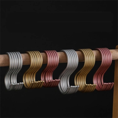 Móc nhôm chữ S đa năng cho nhà bếp, lan can, treo áo, túi xách - Giá 26.623 VND